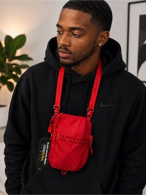 Supreme Red Cordura Crossbody Pouch